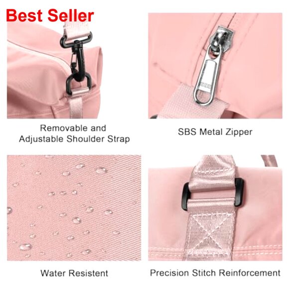 30L Travel Duffel Bag with Wet Pocket, Trolley Sleeve, Adjustable Strap - Picture 6 of 7